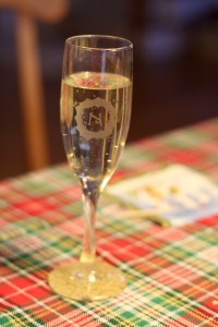 Custom Etched Champagne Glass ~ ElephantEats.com