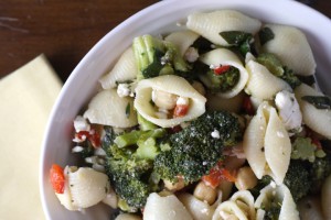 Pasta Salad with Broccoli, Feta, Capers,and Chickpeas 2 ~ ElephantEats.com